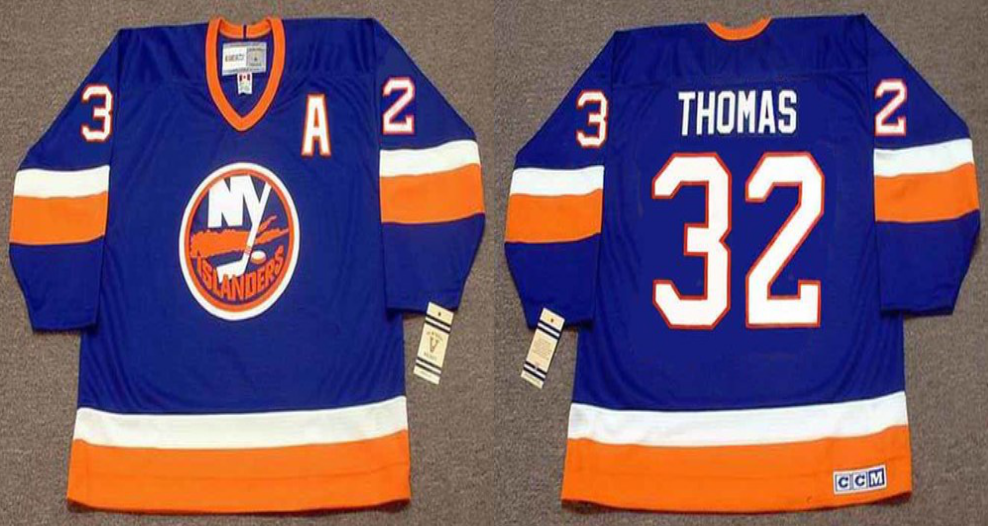 2019 Men New York Islanders 32 Thomas blue CCM NHL jersey